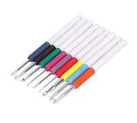 HEEPDD Set di Uncinetti, 9 Pezzi con Manico in Plastica ABS, 2,0-6,0 Mm, Alluminio, Multicolore, per Lavori a Maglia e Progetti Artigianali Fai-da-te
