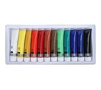 HEEPDD Set di Vernici Acriliche 12 Colori da 1,2 Once di Tubi, Pigmento Dipinto a Mano per Principianti con Vivace a Secco Rapido, Ideale per Ceramica in Vetro in Legno di Tela e