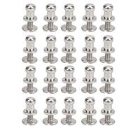 HEEPDD Set di Viti per Rivetti in Rame a Testa Tonda da 20 Pezzi, Design Solido per la Riparazione di Scarpe con Borsa Decorativa in Pelle (Testa di monaco argento 7 * 5mm)