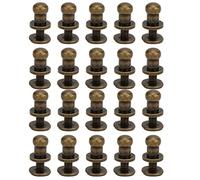 HEEPDD Set di Viti per Rivetti in Rame a Testa Tonda da 20 Pezzi, Design Solido per la Riparazione di Scarpe con Borsa Decorativa in Pelle (Testa di monaco bronzo 7 * 5mm)