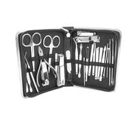 HEEPDD Set Manicure 26 Pezzi, Kit di Strumenti in Acciaio Al Carbonio per la Cura delle Unghie, Perfetto per l'uso in Casa o in Salone, Include Tagliaunghie e Spingi Cuticole, Ideale per le