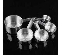 HEEPDD Set Misurini, Acciaio Inossidabile, 5 Pezzi, Antiruggine, Argento, da 250 Ml a 30 Ml, Design Impilabile per Cuocere Al Forno e Cucinare Forniture per caffè e tè