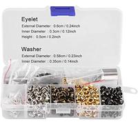 HEEPDD Set Occhielli, 4 Colori Occhielli e rondelle per Tende e Borse con Strumenti Installazione e Panno per Decorazione Fai da Te (3mm x 420pz) for Artigiani Hobbist