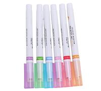 HEEPDD Set Pennarelli per Contorni, 6 Colori, Design Curvo in Plastica per Scarabocchiare, Prendere Appunti, Scrapbooking, Scrittura, Grande capacità