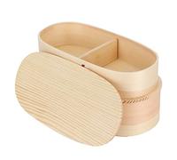 HEEPDD Set Portapranzo Giapponese in Legno, Contenitore per Alimenti Portatile con Divisore, Perfetto per Studenti e Lavoratori, Dimensioni 19x10x9,5 Cm (Scatola da pranzo a doppio strato color