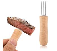 HEEPDD Spiedini Per Barbecue Char Siu Forchette Per Barbecue Arrostire Con Manico In Legno In Acciaio Inossidabile Per Grigliare Mais Frutta Verdura Picnic Party 4 Pezzi Forchette Per Carne BBQ Nan