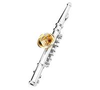 HEEPDD Spilla per Flauto, Spille per Strumenti Musicali a Forma di Mini Flauto per Vestiti Sciarpe Borse Decorazione(Argento)