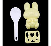 HEEPDD Stampi per Pasta di Fondente e Gomma da Cartone Animato PP Cartone Animato Stampo di Riso Sushi, Produttore di Onigiri di Artigianato Fai -da -te per Cuocere Prodotti per Bambini (YELLOW)