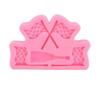HEEPDD Stampo in Silicone Bandiera da Corsa, Stampi per Pasta di Gomma per Pulire il Design a Scacchi per il Ragazzo Torte di Compleanno Decorazioni per Feste Motoristiche da Corsa Stampo Silicone