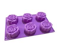 HEEPDD Stampo in Silicone per Rose, Rilascio Intatto dei Petali, 6 cavità, | Ampio intervallo di temperature inodore, lavorazione flessibile antiaderente, calore uniforme per la cottura al forno,