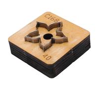 HEEPDD Stampo per Tagliare la Pelle con Base in Legno Fustella per Pelle Floreale, Tagli Accurati Robusta Lama in Acciaio Al Carbonio Stampo per Tagliare la con Base in Legno per Artigianato (40 mm)