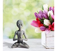 HEEPDD Statua Aliena Meditata, Figurina in Resina a Tema Unico per Arredamento per Esterni Interni Ornamento da Giardino Ornamento da Collezione Quirky Home Patio Artistico 5.9x3.5x1.8 Inserme di