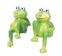 HEEPDD Statua di Rane 2 Pezzi, Scultura per Statue da Esterno con Forma Realistica, Colori Vivaci per Matrimoni, Feste in Giardino Statua di Rane 2 Pezzi, Decorazione Carina per Prato all'aperto e