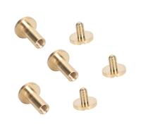 HEEPDD Strumenti per la Pelle Rivetti in Pelle in Ottone Vite a Doppio Tappo con 3 Pezzi Strumenti di Impostazione per Riparazione Artigianale in Cinture Borse Scarpe Portafogli 50 Set Rivetti in