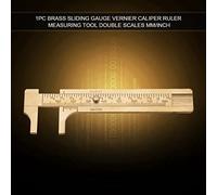 HEEPDD Strumento di Misurazione del Righello per Calibri di Scorrimento di Scorrimento in Ottone Vintage, Doppia Scale, per Misurazioni Giornaliere Strumenti di Misurazione (80 mm a doppia scala)