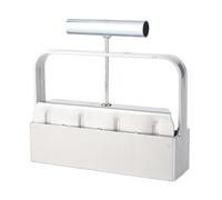 HEEPDD Strumento per Avviare Semi in Acciaio Portatile a 4 Celle con Impugnatura Ergonomica Antiscivolo, Forma 4 Blocchi di Terreno per Pressa per Piantare Stabili in Serra Domestiche Costruzione in