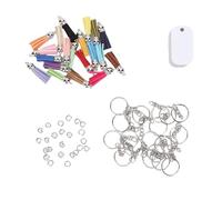 HEEPDD Sublimation Keychain Blanks Kit, Versatili Spazi Chiave per Trasferimento di Calore in Alluminio per le Etichette Personalizzate di Gioielli Personalizzati Artigianali (Ovale)