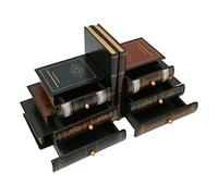 HEEPDD Supporto per Fermalibri in Stile retrò con Cassetti, Supporto per Libri in densità per la Decorazione degli Scaffali, Organizer Funzionale per l'home Office Nan