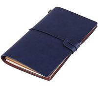 HEEPDD Taccuino, taccuino, taccuino da viaggio, 5 colori, diario da viaggio, in pelle PU retrò classico, personalizzato, con taccuino per diario ricaricabile, colore: blu scuro