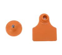 HEEPDD Tag dell'orecchio, 100 Set di Bestiame in Plastica Premium Tag Auricolare Vibranti Comodo Auricolare per Maialini da Boto (ORANGE)