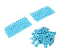 HEEPDD Tag dell'orecchio, 100 Set di Bestiame in Plastica Premium Tag Auricolare Vibranti Comodo Auricolare per Maialini da Boto (BLUE)