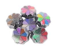 HEEPDD Tampone di Inchiostro Lavabile, 6 Pezzi a Forma di Petalo con 8 Colori per la Creazione di Biglietti di Scrapbooking, Strumento Portatile per Bambini e Adulti