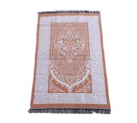 HEEPDD Tappetino da Preghiera in Morbido Velluto, Tradizionale Janamaz Sajada Islamico con Nappa in Tessuto di Cotone, Tappeto da Preghiera Musulmano Pieghevole Portatile per Uomini (Colore del caffè)