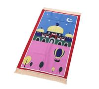 HEEPDD Tappeto da Preghiera per Bambini, Tappeto da Preghiera in Morbido Tessuto di Cotone con Tocco Vellutato Ed Eleganti Nappe, per Bambini, Donne, Uomini, Decorazioni per la Casa e