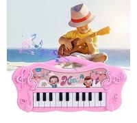 HEEPDD Tastiera per per Bambini, Giocattolo Musicale dei Cartoni Animati per Ragazzi e Ragazze, Elettronico Portatile a 61 Tasti, per Compleanno e Natale (PINK)