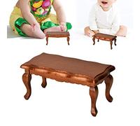 HEEPDD Tavolino in Miniatura, Marrone, Legno, Scala 1/12, 3,5x1,7 Pollici, Accessori per Mobili per Casa delle Bambole da Esporre (BROWN)