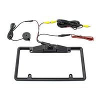 HEEPDD Telaio Targa Auto 3 in 1 con Fotocamera, Materiale ABS, Grandangolo 120 Gradi per Parcheggio e Retromarcia più Sicuri Telaio Targa Auto 3 in 1 con Fotocamera, Allarme Antifurto