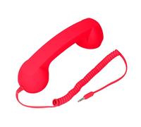 HEEPDD Telefono Cellulare Cordless con Cornetta retrò con Suono Chiaro, Spina da 3,5 Mm, Materiale ABS, Riduzione delle Radiazioni, per Viaggi in Ufficio a Casa (rosso)
