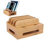 HEEPDD USB Stazione Ricarica, Stazione di Ricarica in Legno Naturale per Telefoni Cellulari Universali Tablet e Altri Dispositivicon Ricarica USB