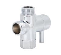 HEEPDD Valvola Deviatore Doccia in Rame G1/2 a 3 Vie, Valvola Deviatore Soffione Doccia Manuale con Manopole di Controllo Individuali per la Commutazione tra Soffione e Rubinetto (Galvanotecnica)
