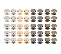 HEEPDD Vite di Rilegatura Fai-da-te, Materiale in Rame con Design a Testa Piatta con Superficie Liscia, Dimensioni 9x5 Mm, 40 Pezzi, Set in 4 Colori per Artigianato in Pelle, Cinture,