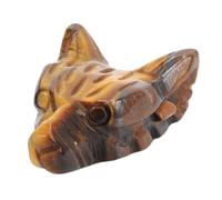 HEEPDD Wolf Head Ciondolo, Collana in Pietra in Leggero per Uomini Donne, Gioielli per la Testa degli Animali Ispirati Alla Natura con Catena Regolabile (Eye tigre giallo)