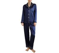 Heersan Pigiama Donna in Raso con Bottoni, Pigiami Due Pezzi a Maniche Lunghe, Set Camicia e Pantaloni Lunghi, Abbigliamento da Notte, Elegante Comodo Sleepwear