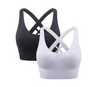 Heersan Reggiseno Sportivo Senza Ferretto Push Up per Donna - Top Sportivo per Yoga, Jogging, Gym, Fitness, Boxing - Sport Bra
