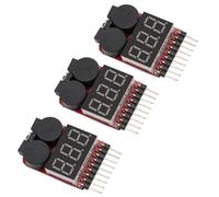 Heevhas 3PCS RC 1S-8S 2 in 1 Tester per batterie Lipo Allarme cicalino di bassa tensione Tester di tensione Lipo Warner Tester batteria Allarme con cicalino con display a LED