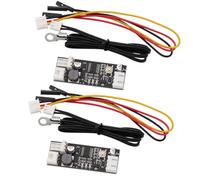 Heevhas DC 12V PWM 2-3 Cavo Termoregolatore della ventola Modulo di riduzione del rumore del regolatore di velocità Modulo di controllo della temperatura della ventola del computer(2 pezzi)