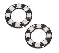 Heevhas WS2812 5050 5V RGB LED Ring 8 LED Colore completo Accessori modulo luce RGB Scheda lampada anello LED per decorazione (2 pezzi)