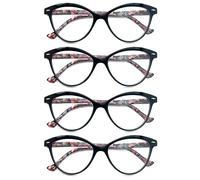 HEEYYOK 4 Pacco Occhiali da Lettura Donna +0.50 Leggero Moda Cerniere a Molla di Qualita Occhiali da Vista Mescola Colore