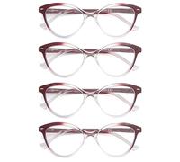 HEEYYOK 4 Pacco Occhiali da Lettura Donna +1.25 Leggero Moda Cerniere a Molla di Qualita Occhiali da Vista Mescola Colore
