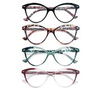 HEEYYOK 4 Pacco Occhiali da Lettura Donna +2.75 Leggero Moda Cerniere a Molla di Qualita Occhiali da Vista Mescola Colore