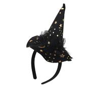 HEEZOU Cappellini da strega con ragnatela per adulti, cappello da mago di Halloween, cerchio, per feste, cloche, cappello da gioco di ruolo