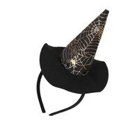 HEEZOU Cappellini da strega con ragnatela per adulti, cappello da mago di Halloween, cerchio, per feste, cloche, cappello da gioco di ruolo