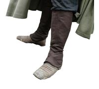 HEEZOU Copertura per stivali in lino ghette medievali cavalieri guerrieri protezioni per le gambe rinascimentali accessori per costume per donne uomini ghette medievali stivali, Marrone scuro, Taglia