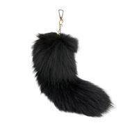 HEEZOU Lusso Grande Coda Portachiavi 35 centimetri Morbido Peluche Appeso Ciondolo Per La Decorazione Della Borsa Chiave Dell'automobile Del Raccoglitore Accessori Della Borsa Cosplay Animale, Nero