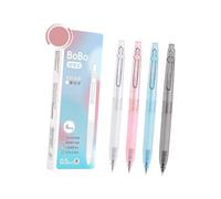 HEEZOU Set di 4 penne a sfera ergonomiche da 0,5 mm, gel nero, sollievo dalla pressione, per studenti e professionisti, si illuminano al buio