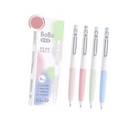 HEEZOU Set di 4 penne a sfera ergonomiche da 0,5 mm, gel nero, sollievo dalla pressione, per studenti e professionisti, si illuminano al buio